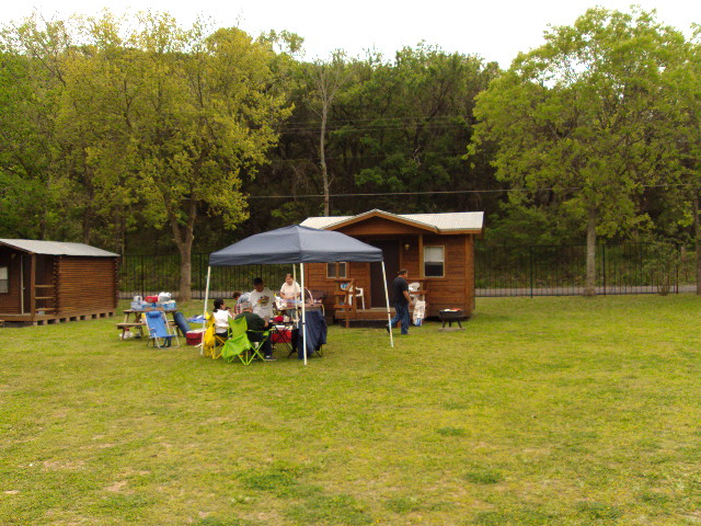 There is plenty of room around each cabin for tent camping.